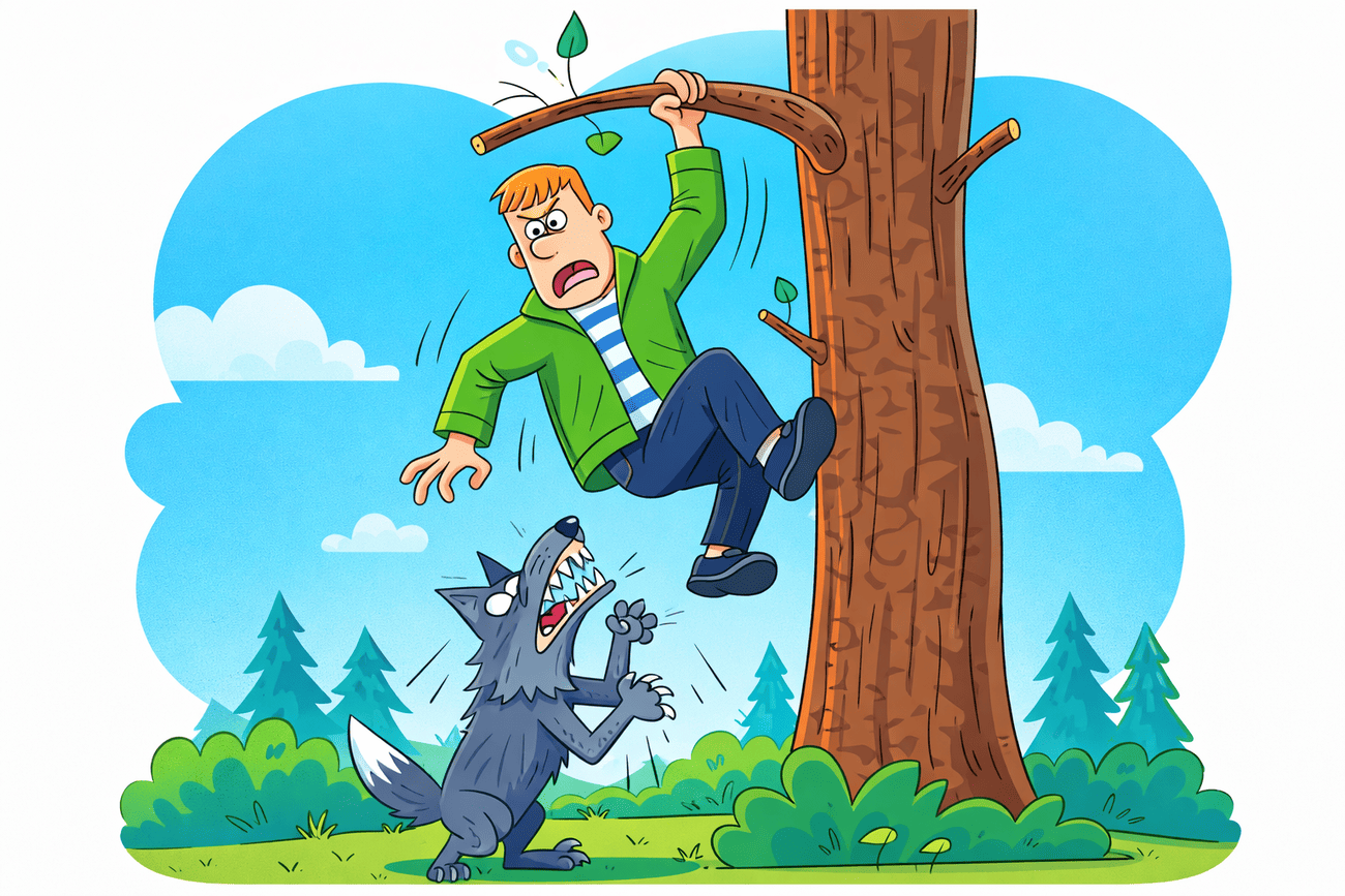 Иллюстрация глагола cling